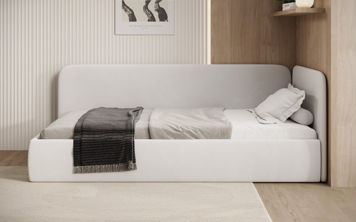 Designer Upholstered Bed/Guest Bed/Sofa Cleo with Storage