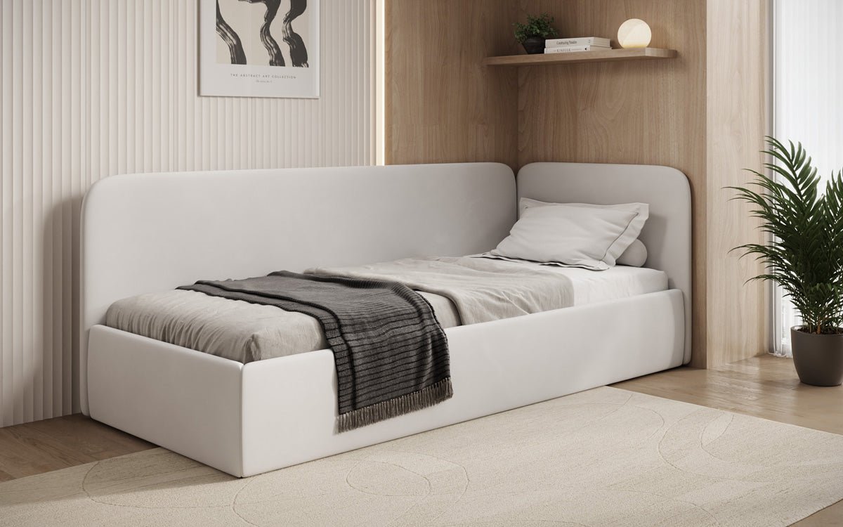 Designer Upholstered Bed/Guest Bed/Sofa Cleo with Storage