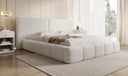 Designer upholstered bed Elise in teddy bouclé with storage