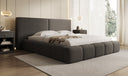 Designer upholstered bed Elise in teddy bouclé with storage