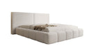Designer upholstered bed Elise in teddy bouclé with storage