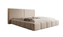 Designer upholstered bed Elise in textured fabric with storage space