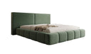 Designer upholstered bed Elise in textured fabric with storage space