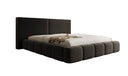 Designer upholstered bed Elise in textured fabric with storage space