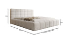 Designer upholstered bed Marshmallow in teddy bouclé with storage space