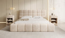 Designer Upholstered Bed Marshmallow in Velvet with Storage Space