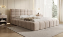 Designer upholstered bed Marshmallow in textured fabric with storage space