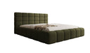 Designer upholstered bed Marshmallow in teddy bouclé with storage space