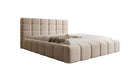 Designer upholstered bed Marshmallow in textured fabric with storage space