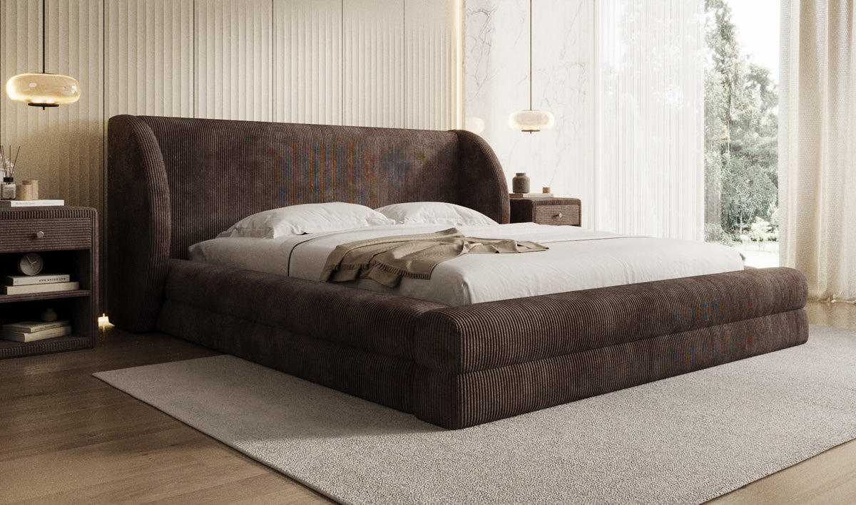 Designer Upholstered Bed Liv Corduroy with Storage
