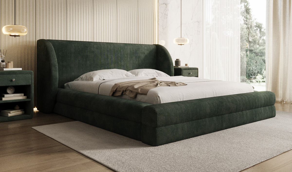 Designer Upholstered Bed Liv Corduroy with Storage