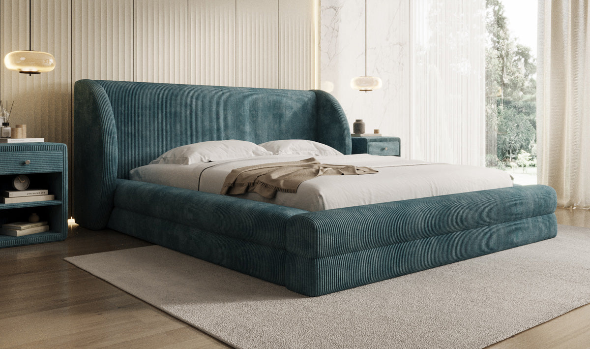 Designer Upholstered Bed Liv Corduroy with Storage