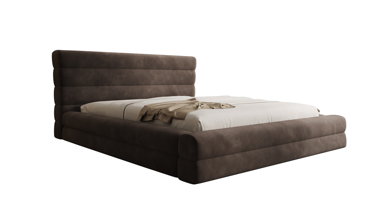 Designer Polsterbett Maren in Samt mit Stauraum