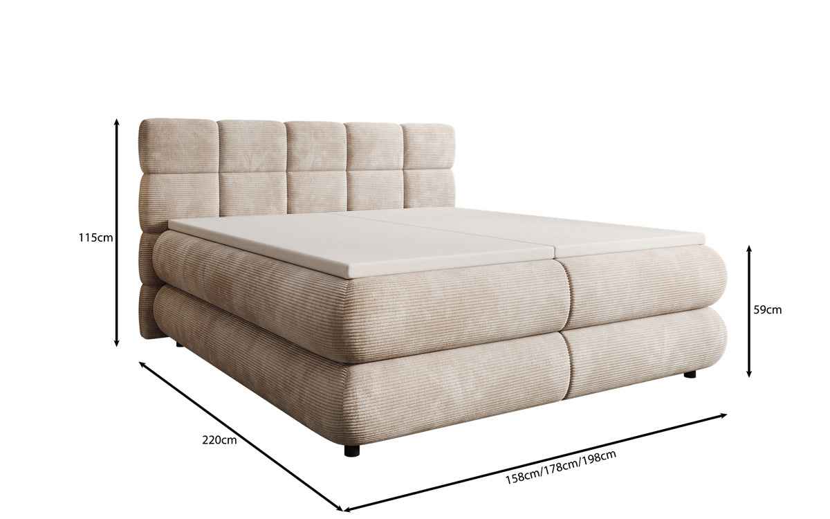 Boxspringbett Relana - elektrisch verstellbar in Cord