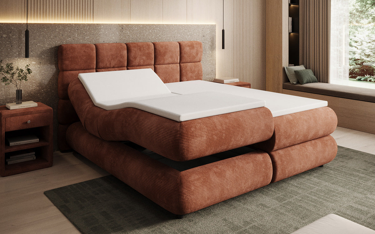 Boxspringbett Relana - elektrisch verstellbar in Cord