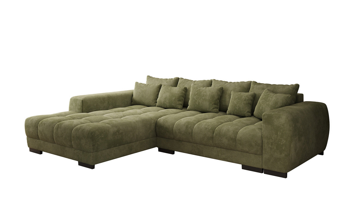 Designer sofa Balu with sleeper function and storage in Corduroy