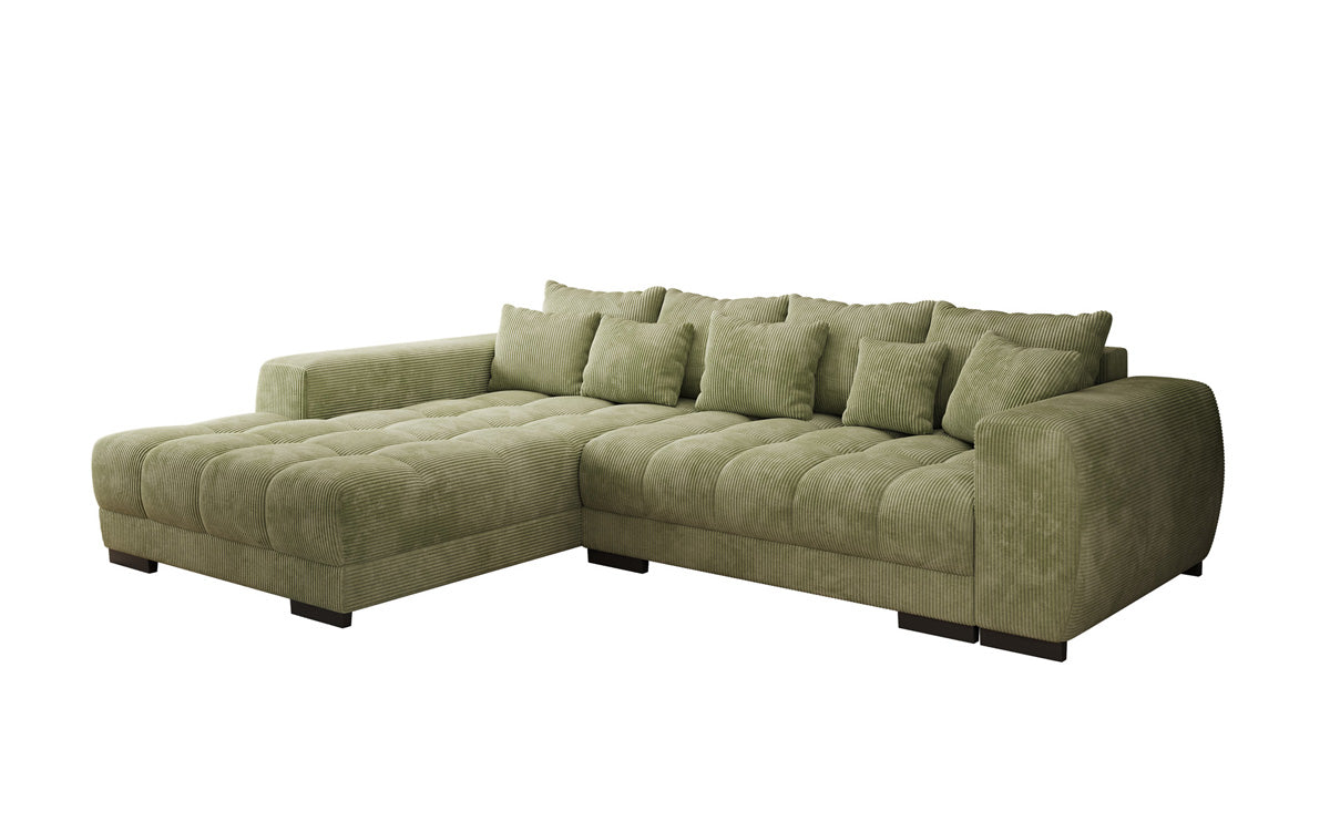 Designer sofa Balu with sleeper function and storage in Corduroy