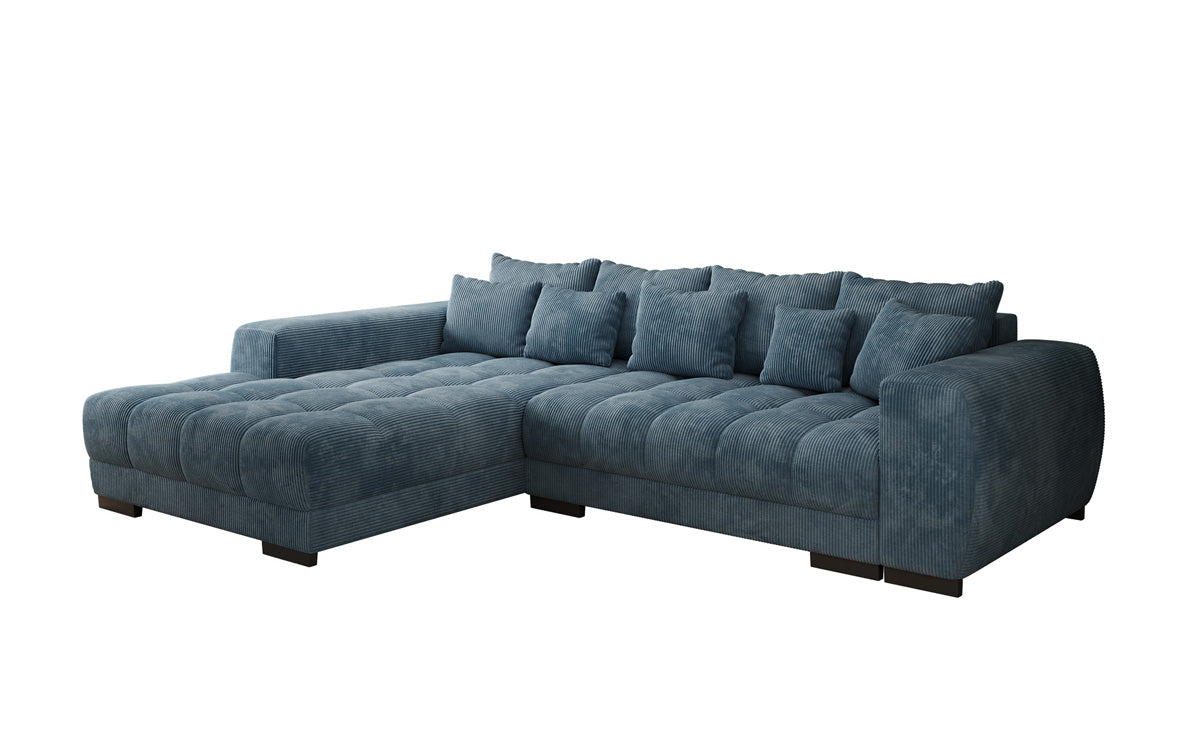 Designer sofa Balu with sleeper function and storage in Corduroy