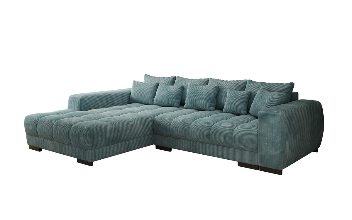 Designer sofa Balu with sleeper function and storage in Corduroy