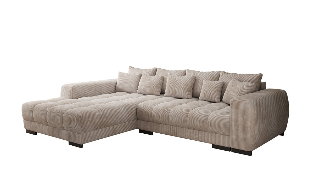 Designer sofa Balu with sleeper function and storage in Corduroy