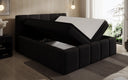 Designer upholstered bed Romy in Teddy Bouclé with storage, including mattresses