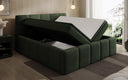 Designer upholstered bed Romy in Teddy Bouclé with storage, including mattresses