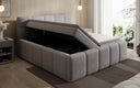 Designer upholstered bed Romy in Teddy Bouclé with storage, including mattresses