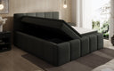 Designer upholstered bed Romy in Teddy Bouclé with storage, including mattresses