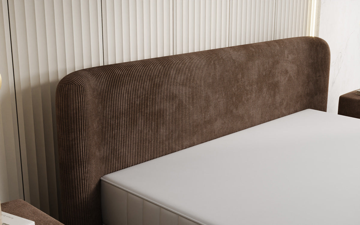 Designer upholstered bed Enna in Corduroy
