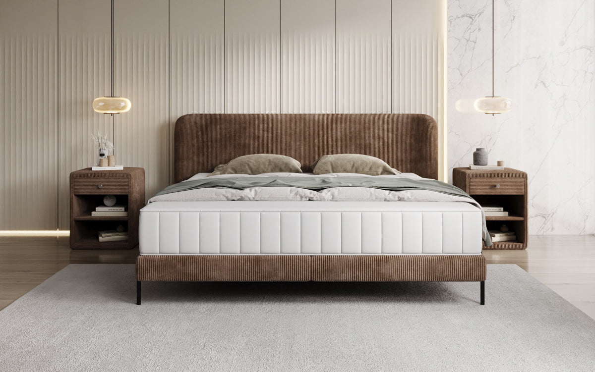 Designer upholstered bed Enna in Corduroy