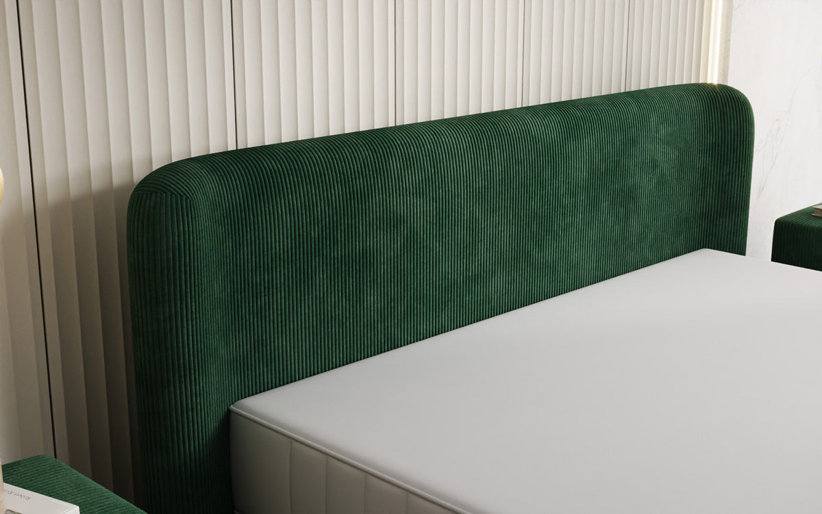 Designer upholstered bed Enna in Corduroy
