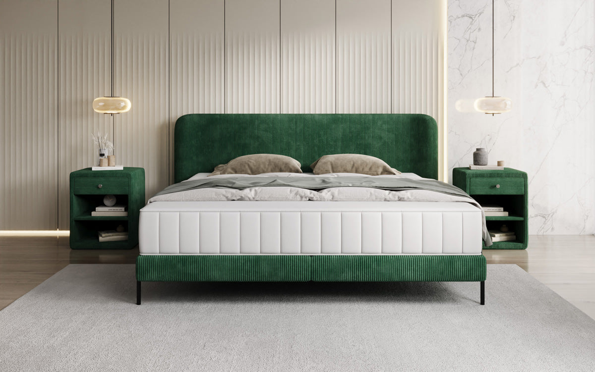 Designer upholstered bed Enna in Corduroy