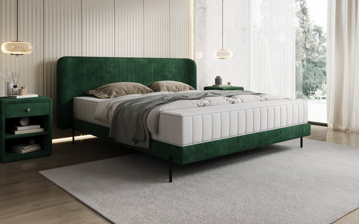 Designer upholstered bed Enna in Corduroy
