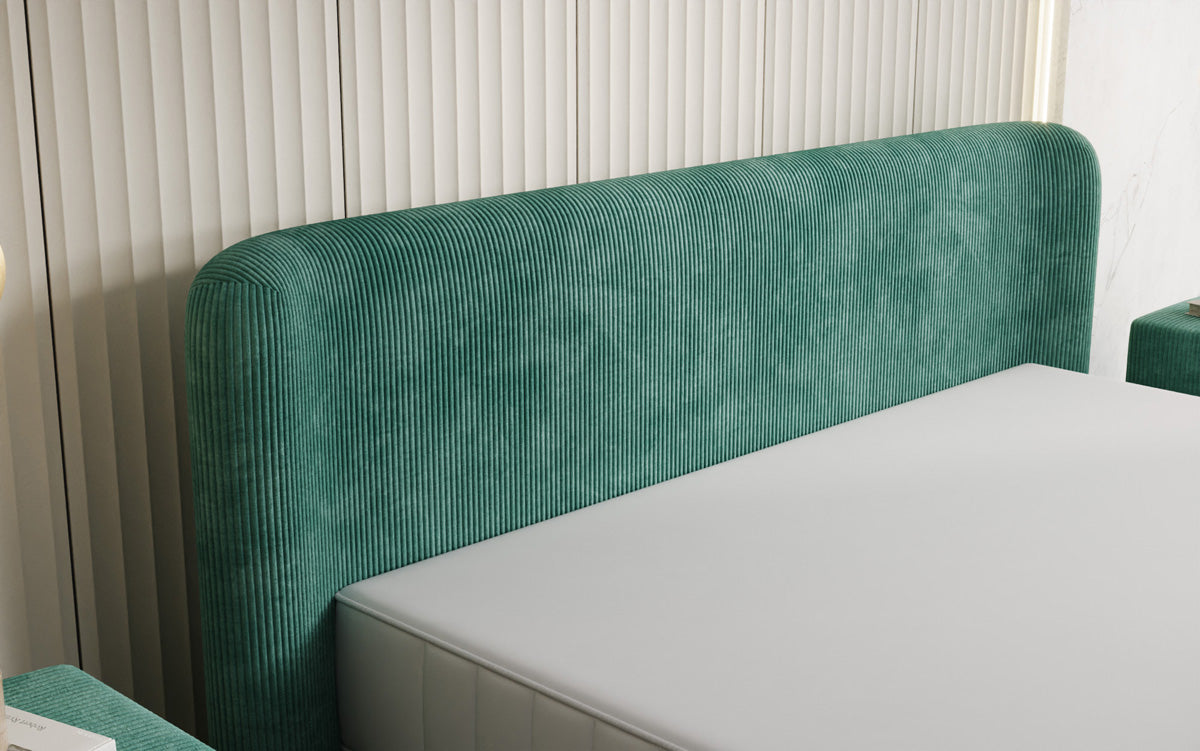 Designer upholstered bed Enna in Corduroy