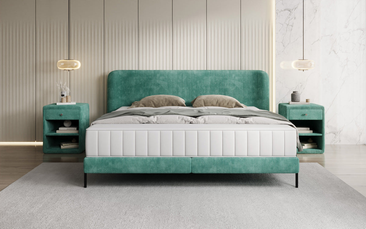 Designer upholstered bed Enna in Corduroy