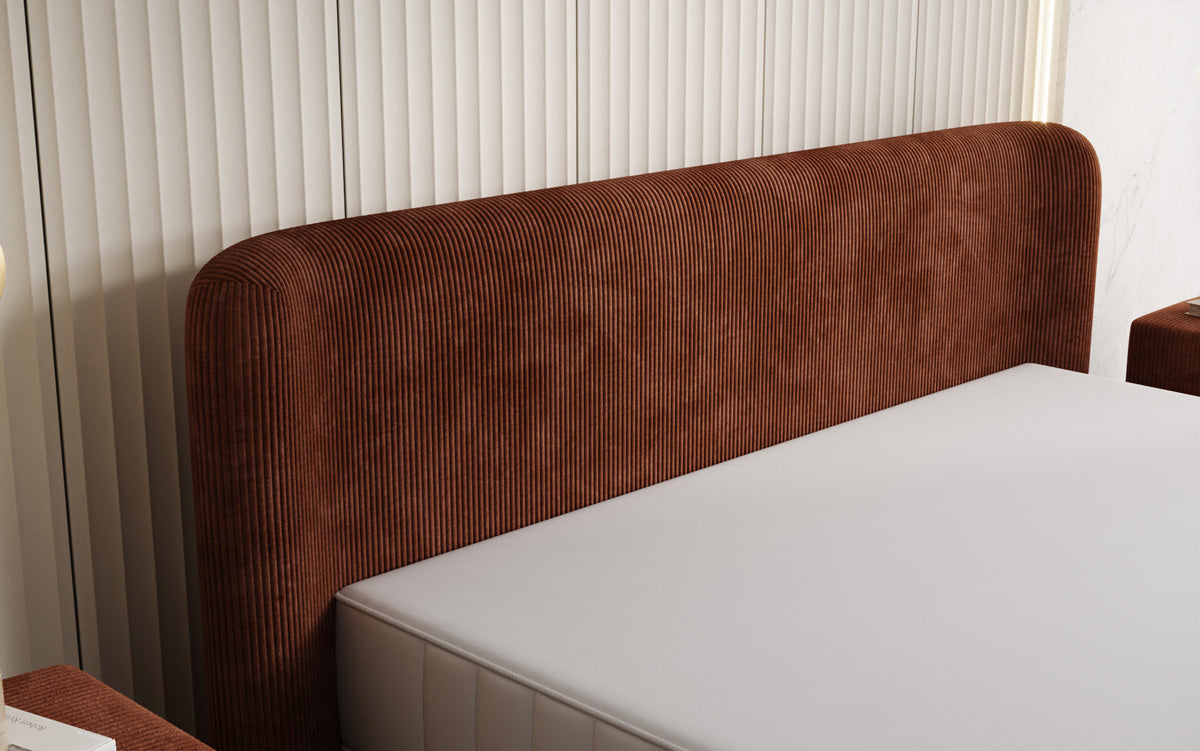 Designer upholstered bed Enna in Corduroy