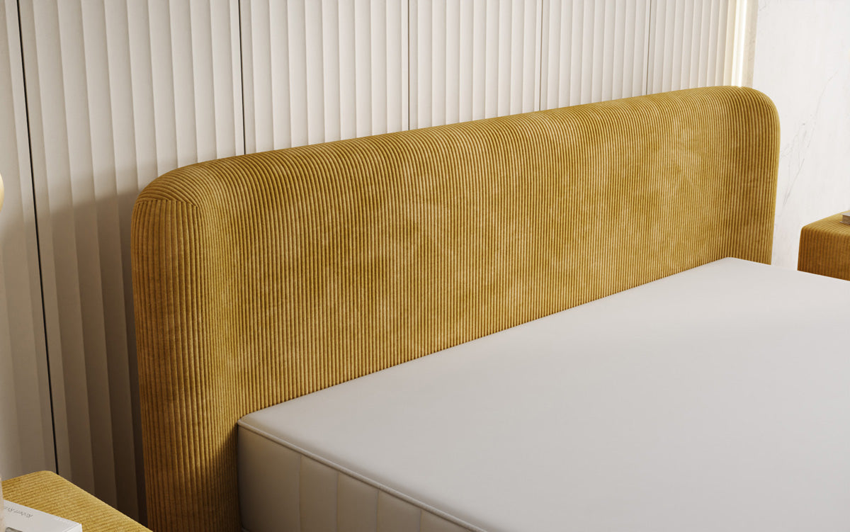 Designer upholstered bed Enna in Corduroy