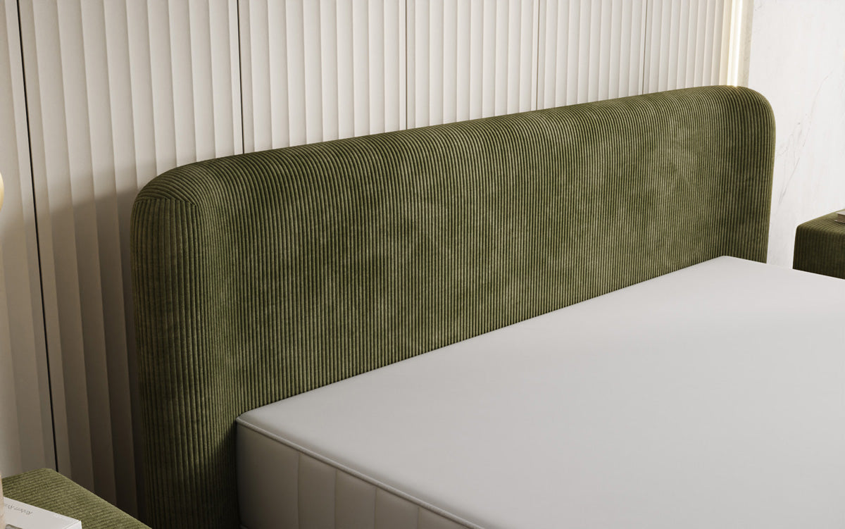 Designer upholstered bed Enna in Corduroy