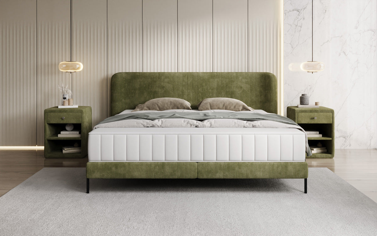 Designer upholstered bed Enna in Corduroy