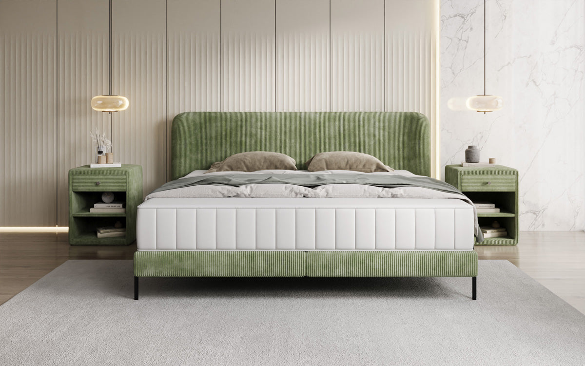 Designer upholstered bed Enna in Corduroy
