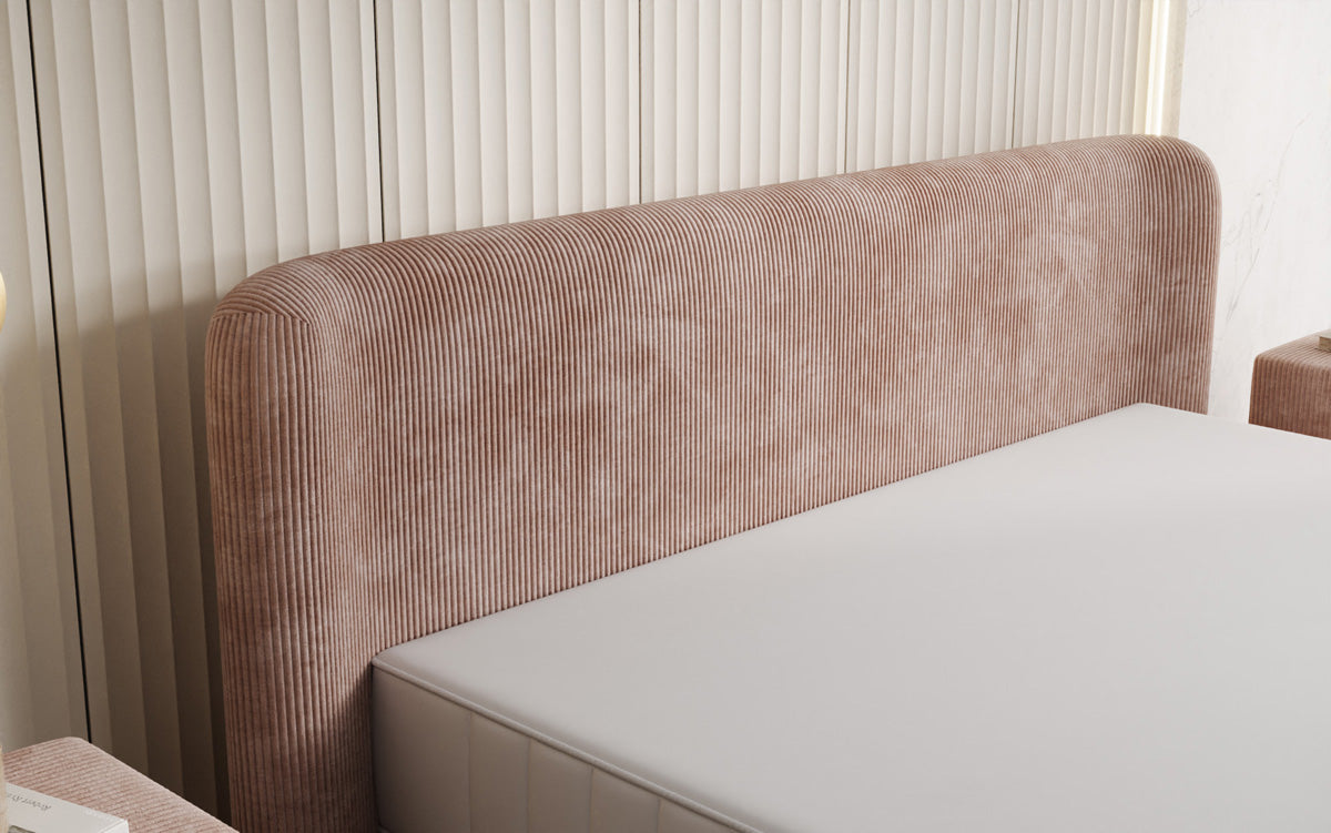 Designer upholstered bed Enna in Corduroy