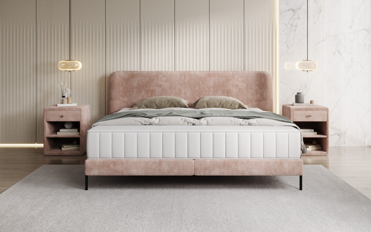 Designer upholstered bed Enna in Corduroy