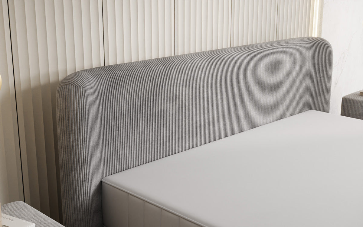 Designer upholstered bed Enna in Corduroy