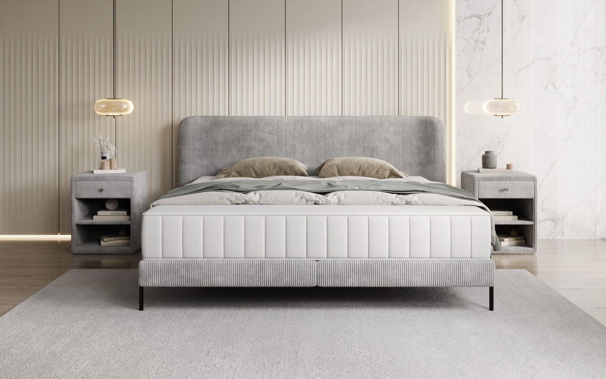 Designer upholstered bed Enna in Corduroy