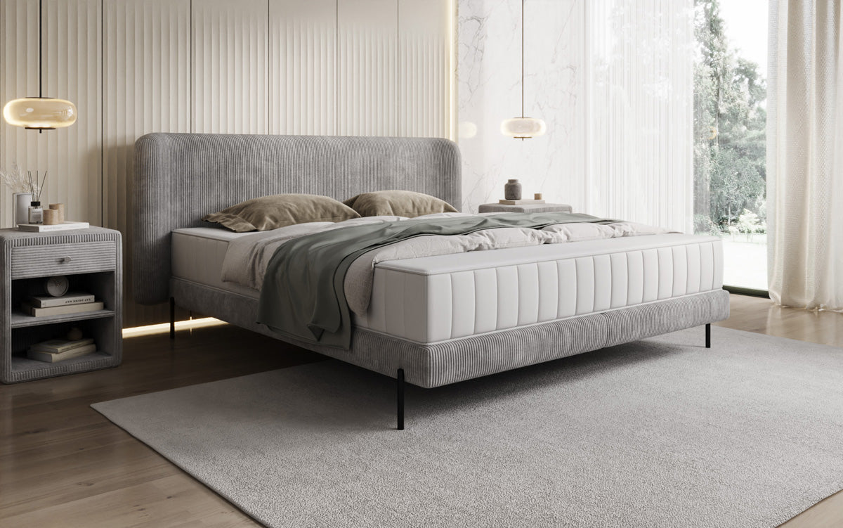 Designer upholstered bed Enna in Corduroy