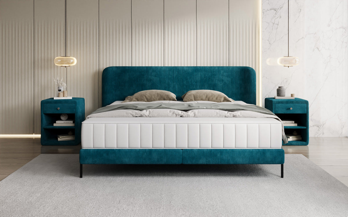 Designer upholstered bed Enna in Corduroy