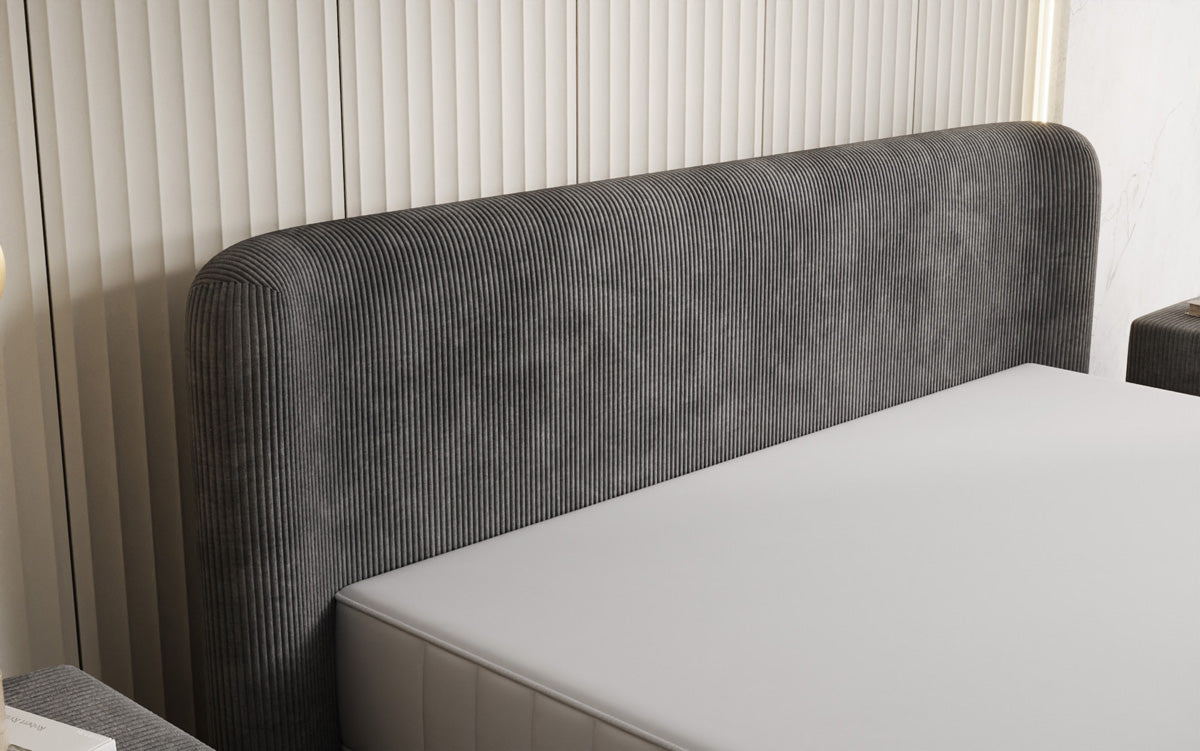 Designer upholstered bed Enna in Corduroy
