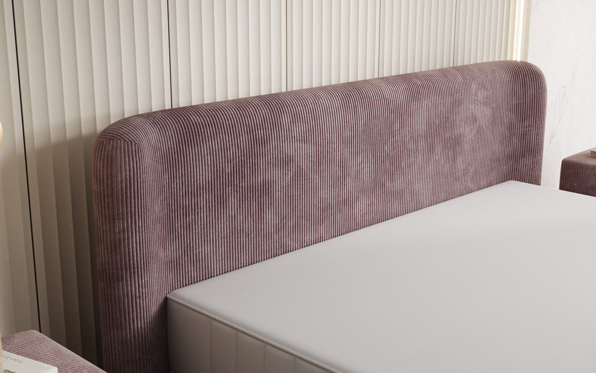 Designer upholstered bed Enna in Corduroy