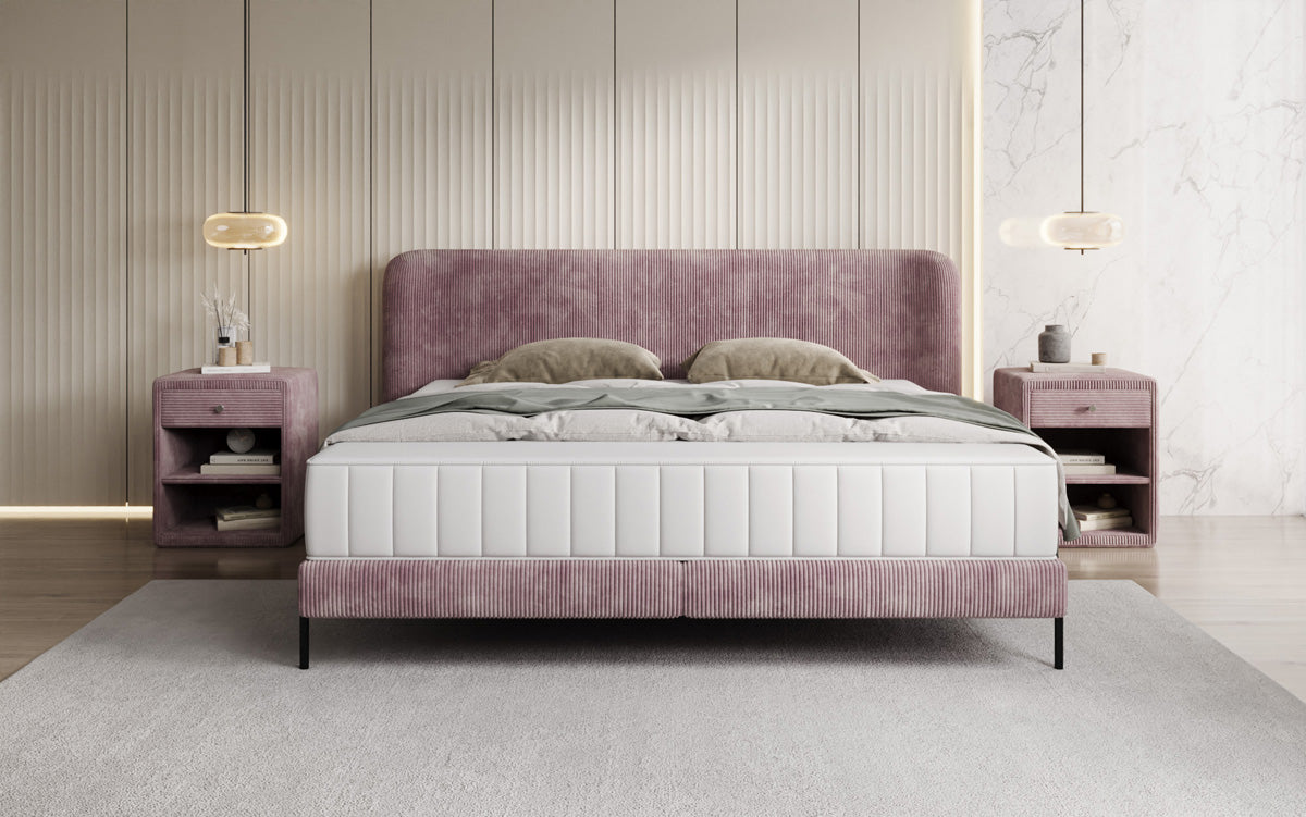 Designer upholstered bed Enna in Corduroy