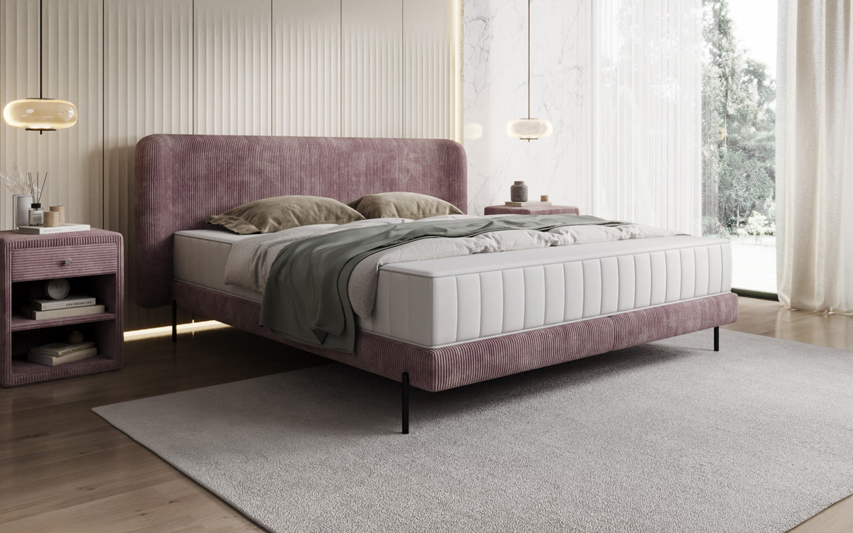 Designer upholstered bed Enna in Corduroy